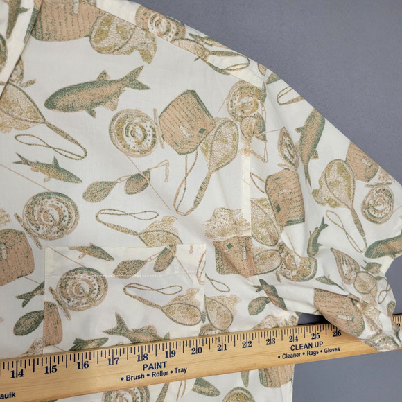 Salmon River Traders Shirt Mens Large Fishing Print Button Up Outdoors Casual - Picture 6 of 10